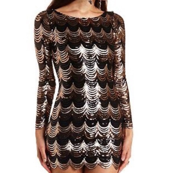 Beautiful Women’s Charlotte Russe Scallop Sequin Dress - Picture 6 of 8